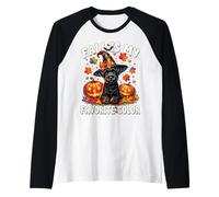 Cute Schnauzer Halloween Pumpkin Fall Is My Favorite Color Maglia con Maniche Raglan