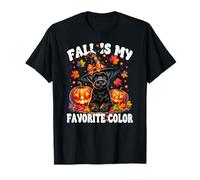 Cute Schnauzer Halloween Pumpkin Fall Is My Favorite Color Maglietta