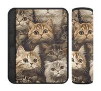 Cute Scottish Fold Cats Brown 2 pz Cintura di Sicurezza Copertura Stop cintura di sicurezza Taglio nel collo per Van funda para cinturón de carro