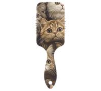 Cute Scottish Fold Cats Brown spazzola delicata per capelli lisci Progettato massaggio cuoio capelluto per capelli lunghi con manico ergonomico cepillo para cabello