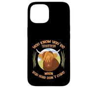 Cute Scottish Highland Cow - Bad Hair Don´t Care Custodia per iPhone 15