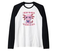 Cute Sea Creature Lettura Libro Learn-A-Lotl Pun Reader Maglia con Maniche Raglan