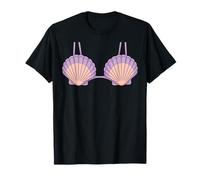 Cute Seashell Purple Bra Style for Mermaid Aesthetic Fans Maglietta