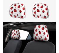 Cute Seven-Spotted Ladybug Car Seat Headrest Protector Car Poggiatesta Coperture 2 Pezzi Elastico Universale Fit Most Veicoli Accessori Interni Auto per Donne Uomini