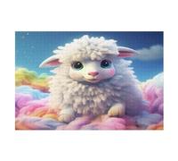 Cute Sheep Puzzle Games for Adults E Bambini - for Creativity And Mindfulness - Challenging Jigsaw Puzzles 1000 Pezzi for Family (75×50cm)