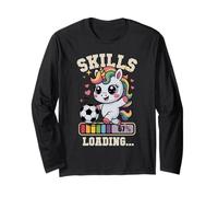 Cute Skills Loading Soccer Unicorn Gym Coach Donna Tacchetti Maglia a Manica