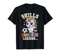 Cute Skills Loading Soccer Unicorn Gym Coach Donna Tacchetti Maglietta