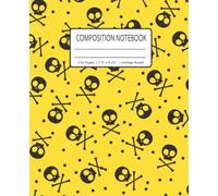 Cute Skulls Composition Notebook | College Ruled: A bright and quirky notebook featuring playful skulls on a sunny yellow cover-perfect for school notes, journaling, or creative writing with attitude.