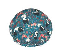 Cute Skunks And Flower Cuffia Da Bagno Per Donna Riutilizzabile Cuffia Da Bagno Comodo Shower Caps Per Viaggi Hotel Casa