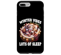 Cute Sleeping Cat For Christmas Lover Cozy Winter Kitten Mom Custodia per iPhone 7 Plus/8 Plus