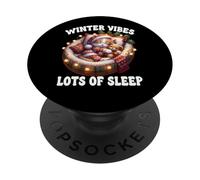 Cute Sleeping Cat For Christmas Lover Cozy Winter Kitten Mom PopSockets PopGrip Adesivo