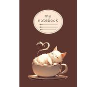 Cute Sleeping Cat Notebook: Adorable Graph Paper Journal for Kids: 6.14 x 9.21 Inch Composition Notebook with 110 Quad Ruled Pages | Sweet Cat-in-a-Cup Design | Ideal for School, Notes, or Drawing