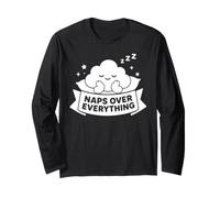Cute Sleeping Cloud Nap Lover Naps Over Everything Maglia a Manica