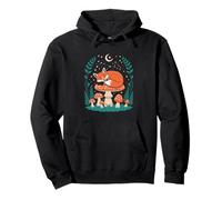 Cute Sleeping Fox Moon Landscape Nature Wild Forest Red Fox Felpa con Cappuccio