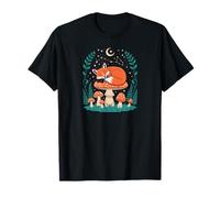 Cute Sleeping Fox Moon Landscape Nature Wild Forest Red Fox Maglietta