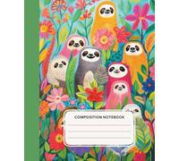 Cute Sloth Composition Notebook: College Ruled (7.5" x 9.25", 110 Pages): A fun and practical writing notebook for students, with an adorable sloth cover design.