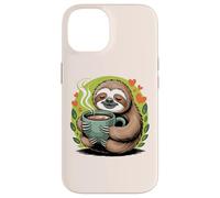 Cute Sloth Morning Coffee Tree Branch Lazy Relax Custodia per iPhone 14