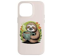 Cute Sloth Morning Coffee Tree Branch Lazy Relax Custodia per iPhone 14 Pro Max