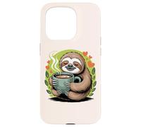 Cute Sloth Morning Coffee Tree Branch Lazy Relax Custodia per iPhone 15 Pro