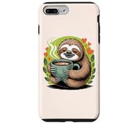 Cute Sloth Morning Coffee Tree Branch Lazy Relax Custodia per iPhone 7 Plus/8 Plus