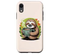 Cute Sloth Morning Coffee Tree Branch Lazy Relax Custodia per iPhone XR