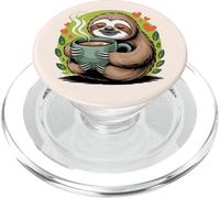Cute Sloth Morning Coffee Tree Branch Lazy Relax PopSockets PopGrip per MagSafe