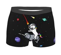 通用 Cute Sloth Ride Unicorn Fantasy Rainbow Boxer da Uomo Slip alla Moda Boxer Morbido Elasticità Biancheria Intima Mutande Regali per i Giovani