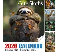 Cute Sloths Calendar 2026: Slow down and savor gentle smiles in every season