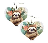 Cute Sloths Leaves Orecchini Da Donna Leggera Orecchini In Pelle Divertenti Accessori Per Cosplay Carnevale Festa Della Mamma