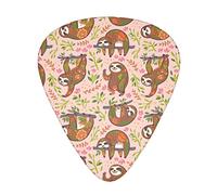 Cute Sloths Ornamento floreale Confezione da 12 plettri per chitarra, include calibri sottili, medi e pesanti 3 misure per plettri elettrici per chitarra acustica