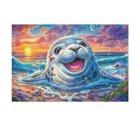 Cute Smiling Seal Puzzle 1000 Pezzi Rompicapo Per Tutte Le Occasioni Happy Time Versatile E Divertente Rilassamento Garantito Regalo Per Compleanni E Feste 1000 PCS