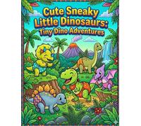Cute Sneaky Little Dinosaurs: Tiny Dino Adventures: Cute Dinosaur Coloring Book for Kids Ages 4-8 | Fun, Easy & Adorable Designs