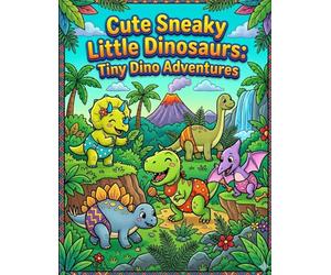 Cute Sneaky Little Dinosaurs: Tiny Dino Adventures: Cute Dinosaur Coloring Book for Kids Ages 4-8 | Fun, Easy & Adorable Designs