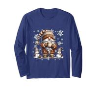 Cute Snowflake Patterns And Pumpkin Spice GNOME for Winter Maglia a Manica