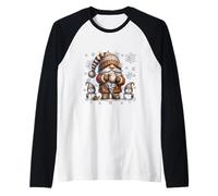 Cute Snowflake Patterns And Pumpkin Spice GNOME for Winter Maglia con Maniche Raglan
