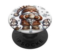 Cute Snowflake Patterns And Pumpkin Spice Gnome For Winter PopSockets PopGrip Adesivo