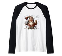 Cute Snowflake Patterns for Christmas Pumpkin Spice GNOME Maglia con Maniche Raglan