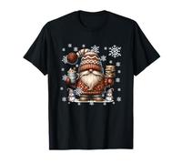 Cute Snowflake Patterns for Christmas Pumpkin Spice GNOME Maglietta