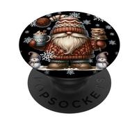 Cute Snowflake Patterns For Christmas Pumpkin Spice Gnome PopSockets PopGrip Adesivo