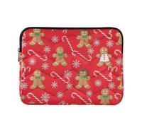 Cute Snowflake Red Zip Notebook Sleeve | Custodia per computer per pendolari quotidiani, corpo in poliestere morbido al tatto con facile accesso dall'alto