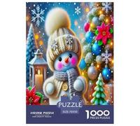 Cute Snowman 1000 Pezzi Puzzle Classici Per Adulti E Bambini Da 14 Anni E Più Giochi Educativi Giocattoli Sfida Impossibile - Regalo Per Amore E Amico 70x50cm/1000pcs