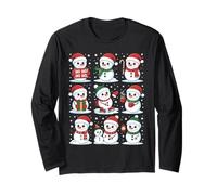 Cute Snowmen Christmas Holiday Winter Graphic Maglia a Manica
