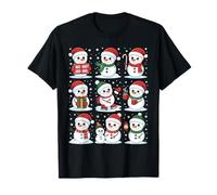 Cute Snowmen Christmas Holiday Winter Graphic Maglietta