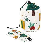 Cute Snowmen Have Fun in Winter Holidays 1 trousse cosmetica con coulisse organizer multifunzione per trucco e articoli da toeletta, Multicolore 05, 9.9x6.9in/25.2x17.6cm;6x3.5in/15.2x8.8cm