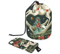 Cute Snowmen Have Fun in Winter Holidays 1 trousse cosmetica con coulisse organizer multifunzione per trucco e articoli da toeletta, Multicolore 09, 9.9x6.9in/25.2x17.6cm;6x3.5in/15.2x8.8cm