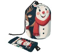 Cute Snowmen Have Fun in Winter Holidays 2_13 - Trousse per cosmetici con coulisse, organizer multifunzione per trucchi e articoli da toeletta, Multicolore 04, 9.9x6.9in/25.2x17.6cm;6x3.5in/15.2x8.8cm