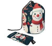 Cute Snowmen Have Fun in Winter Holidays 2_13 - Trousse per cosmetici con coulisse, organizer multifunzione per trucchi e articoli da toeletta, Multicolore 09, 9.9x6.9in/25.2x17.6cm;6x3.5in/15.2x8.8cm