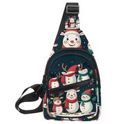 Cute Snowmen Have Fun in Winter Holidays 2 _ 16 Crossbody Sling Bag Sling Bag Viaggi Escursionismo Petto Borsa Daypack, Multicolore 11, 11.8x7x1.5in/30x18x4cm
