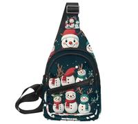 Cute Snowmen Have Fun in Winter Holidays 2 _ 16 Crossbody Sling Bag Sling Bag Viaggi Escursionismo Petto Borsa Daypack, Multicolore 05, 11.8x7x1.5in/30x18x4cm