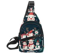 Cute Snowmen Have Fun in Winter Holidays 2 _ 16 Crossbody Sling Bag Sling Bag Viaggi Escursionismo Petto Borsa Daypack, Multicolore 12., 11.8x7x1.5in/30x18x4cm